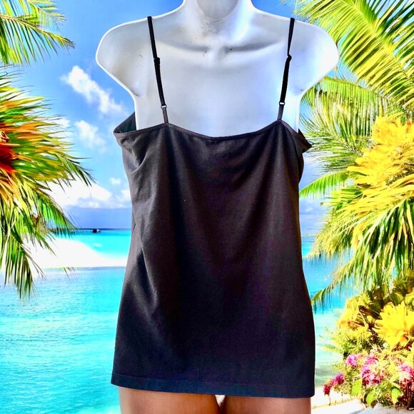 a.n.a. A New Approach Brown Cami Lace Trim Adjustable Straps - Picture 2 of 12